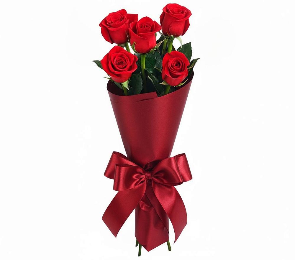 Букет 5 Красных роз Эдлесс Лав в Выльгорте