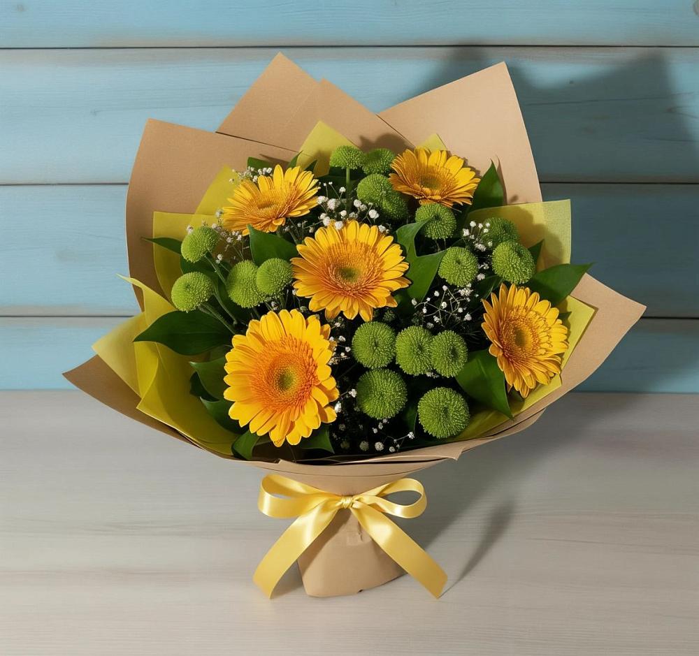 Букет цветов из: Герберы и Хризантемы в Выльгорте