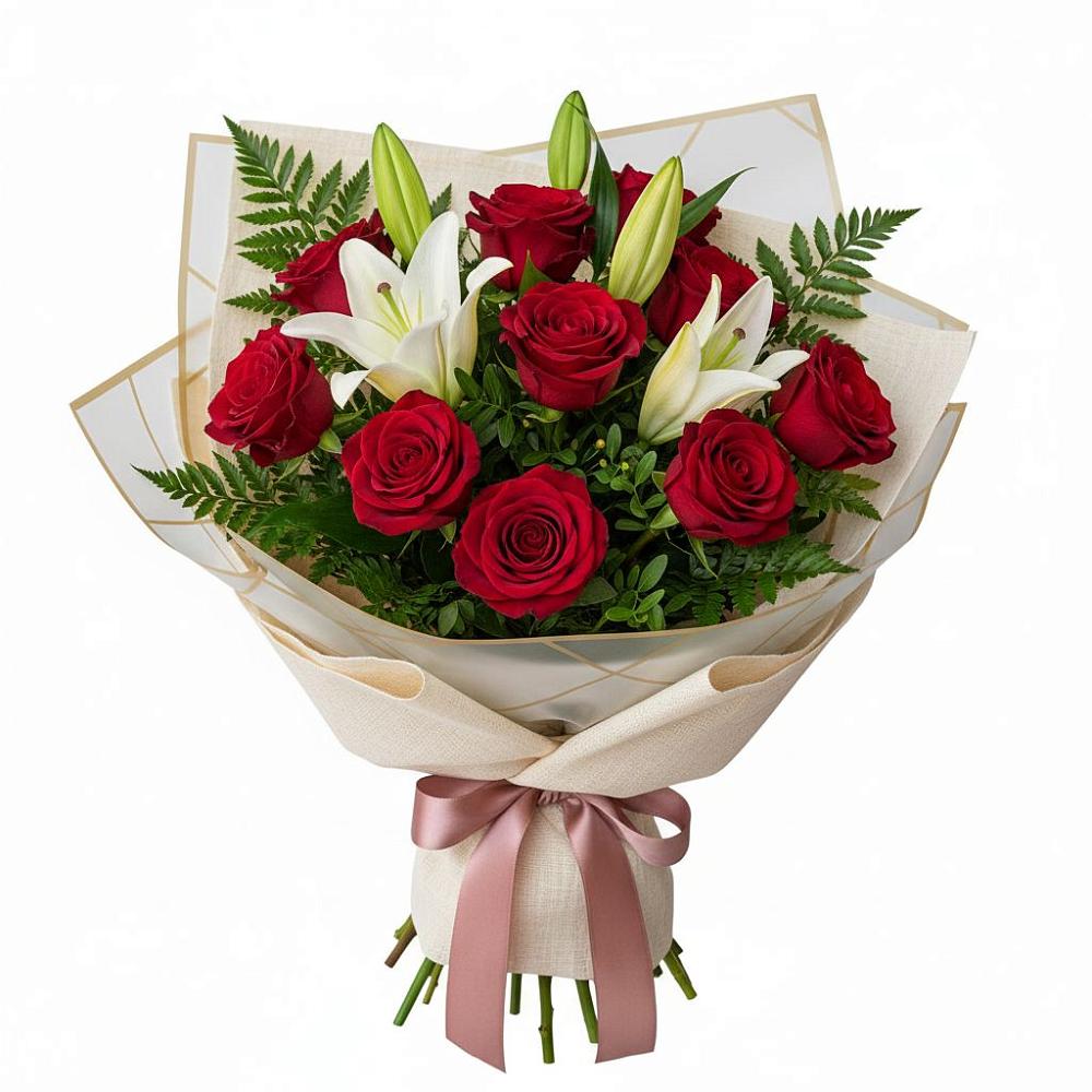 Букет цветов из: Лилии и Розы в Выльгорте