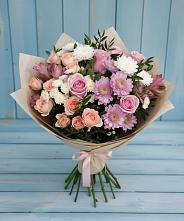 Букет цветов из:  Хризантемы, Розы и Альстромерии в Выльгорте