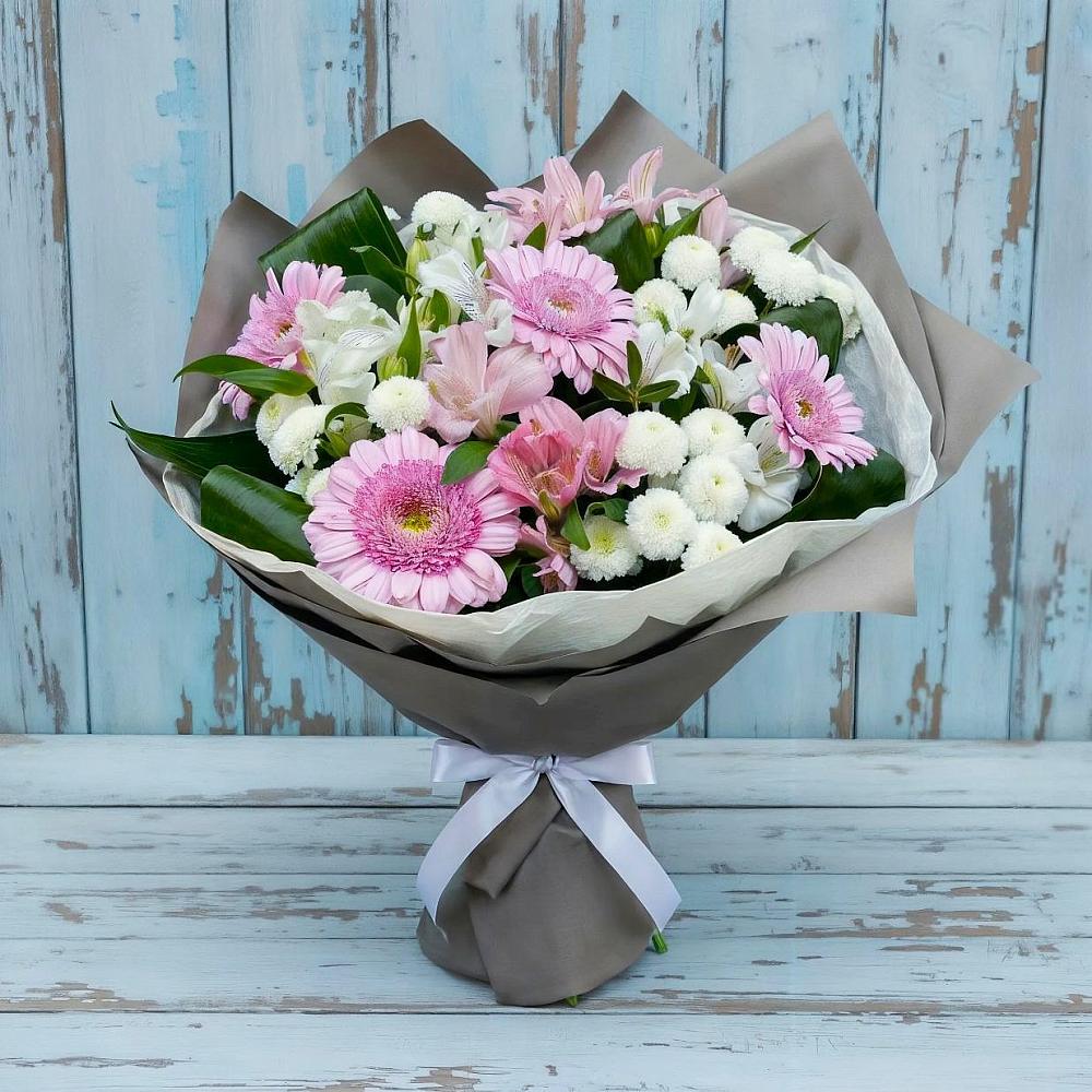 Букет цветов из: Герберы, Альстромерии и Хризантемы в Выльгорте